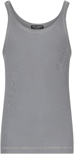 scoop-neck cotton tank top