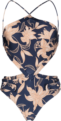 floral-print cut-out swimsuit