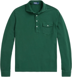 long-sleeve cotton polo shirt