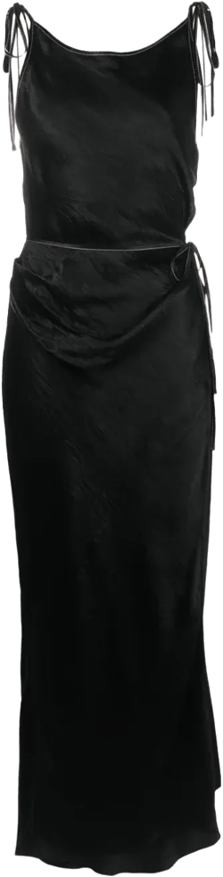 sleeveless satin dress