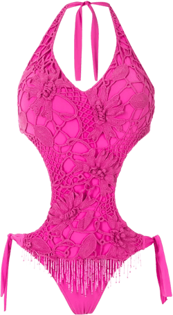 embroidered cut-out one-piece