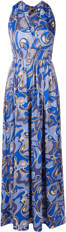 graphic-print halterneck dress