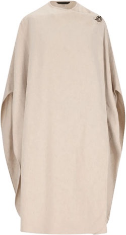 Wool-blend Crewneck Poncho In Beige