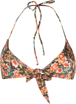 floral-print halterneck bikini top