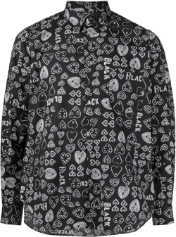 heart-print cotton shirt