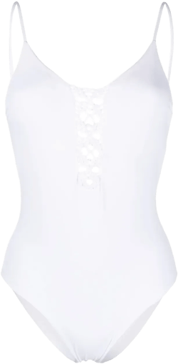 braided-detail cut-out swimsuit