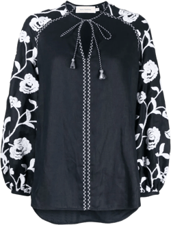 Molveno floral-embroidered tunic top