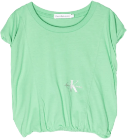 logo-print elasticated-hem T-shirt