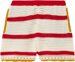 + Orlebar Brown Salt 'n' Vinegar striped crocheted cotton shorts