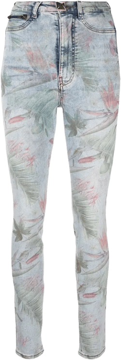 floral-print skinny jeans