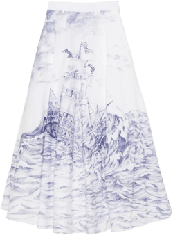 x Popeye and Olive Oyl illustration-style-print maxi skirt