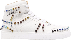 crystal-embellished high-top sneakers