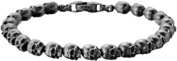 sterling silver Memento Mori Skull bead bracelet (6mm)
