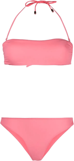 halterneck bandeau bikini set