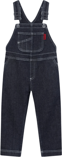 straight-leg denim dungarees