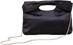 Total Romantic Black Satin Bow Clutch