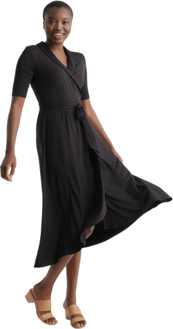 Tencel Jersey Midi Wrap Dress