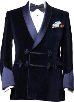 Men's Navy Blue Velvet Smoking Jacket Double Breasted Smoking Jackets Christmas Party Wear Smoking Jackets 3X-Large Navy Blue