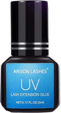 ARISON LASHES UV Lash Glue for Eyelash Extensions, 1 Sec Drying Time 8-9 Weeks Retention Waterproof Extra Powerful Eyelash Glue, Lash Adhesive for Professional Use Only