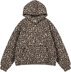LaurelTree Cheetah Print Hoodie Oversized Leopard Print Hoodie Vintage Graphic Hoodies Y2k Cow Print Sweatshirt for Women Men