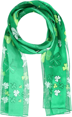 CTM® Women's St. Patrick's Day Clover Print Holiday Lightweight Scarf