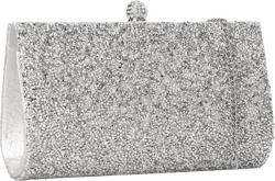 Rhinestone Clutch Purse for Women Crystal Evening Bag Wedding Prom Party, Silver