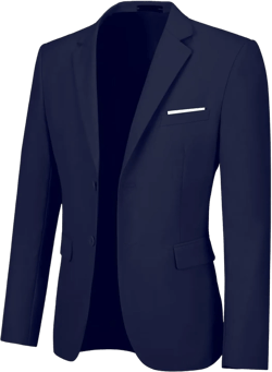 Men's Casual Suit Blazer Tux Separates Jacket Slim Fit 2 Button Lightweight Men Suits Sport Coats for Wedding Prom Party Navy Blue X-Large