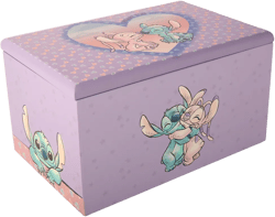 Disney Stitch & Angel Heart Jewelry Box With Removable Tray