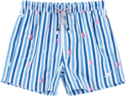 SURF CUZ Surfcuz Little Boys Swim Trunks UPF 50+ Toddler Beach Shorts Swimsuit Kids Quick Dry Swimwear 3 Blue and White Stripes - Popsicles