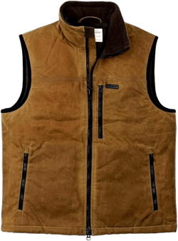 Filson Men's Tin Cloth Primaloft Vest, Dark Tan
