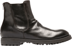 zipped leather boots 
