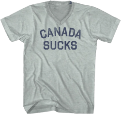 Canada Sucks Adult Tri-Blend V-neck T-shirt