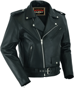 Super Arnold Men’s Black Leather Jacket – Retro Design