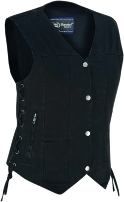 DM Women's 6 Pocket Denim Utility Vest - Black