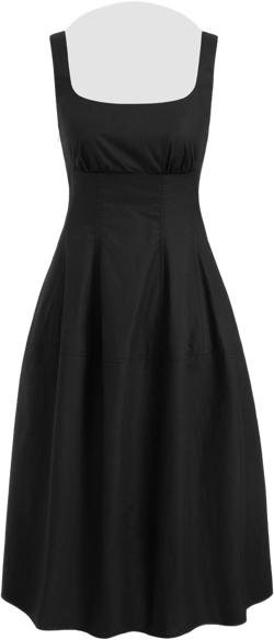 100% Cotton Square Neck Solid Ruffle Maxi Dress