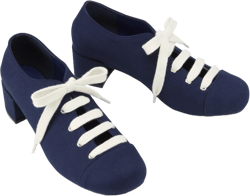 LACE-UP SQUARE TOE CHUNKY HEELED DENIM MARY JANE SHOES