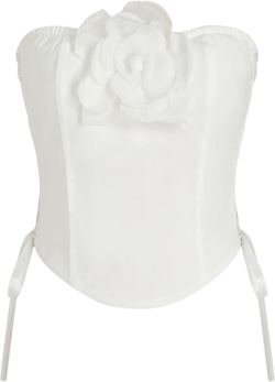 Rosette Lace Up Corset Tube Top