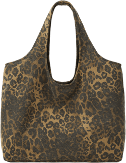 LEOPARD PRINT CANVAS TOTE BAG