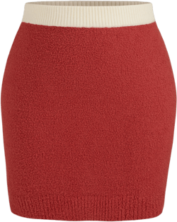 Middle Waist Contrasting Binding Mini Skirt Curve & Plus