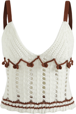 Contrast Trim Crochet Tank Top