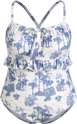 Floral Knotted Shaping One Piece Swimsuit Curve & Plus