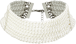 FAUX PEARL BEADED LAYERED NECKLACE