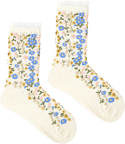 FLORAL LACE TRIM ANKLE SOCKS