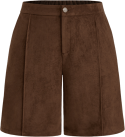 Suede Mid Rise Bermuda Shorts Curve & Plus