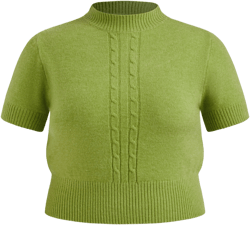 Cable Knit Short Sleeve Top Curve & Plus
