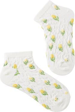 4 PAIRS 3D TULIP ANKLE SOCKS