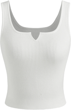 Knitted Sweetheart Rib Crop Tank Top