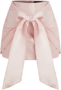 Satin Low Rise Solid Ruched Bowknot Mini Skirt