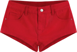 Denim Mid Rise Solid Pocket Micro Shorts
