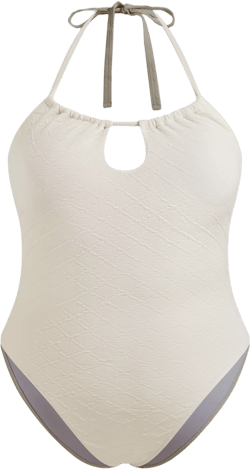 Shaping Halter Neckline Cut Out One Piece Swimsuit Curve & Plus